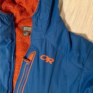 OutDoor Research (OR) Men’s Medium blue/orange Ascendant hoody jacket fleece.